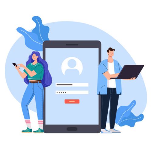 Register access login password internet online website concept vector flat graphic design flat